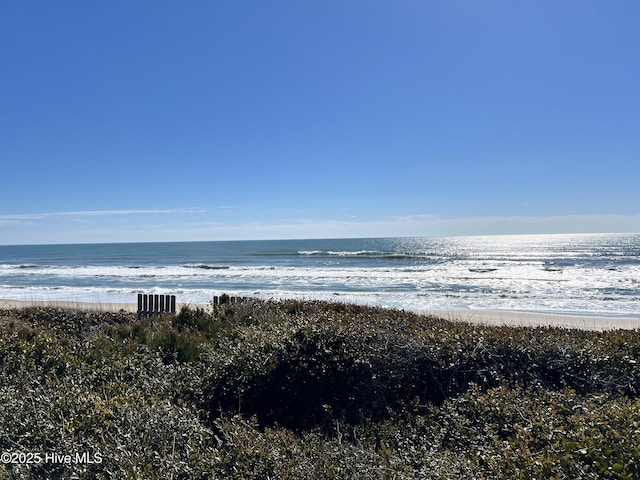 view of water feature featuring a view of the beach