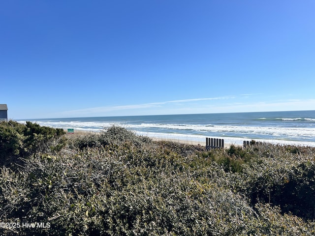 property view of water featuring a view of the beach