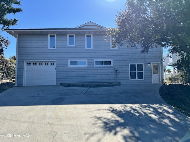 exterior space featuring a garage