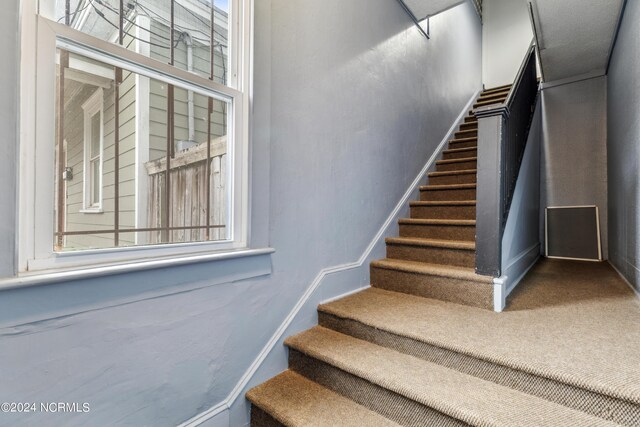 staircase with baseboards