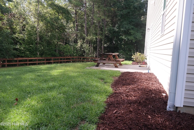 view of yard with fence