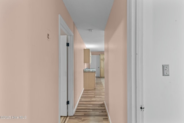 hall featuring light wood-type flooring