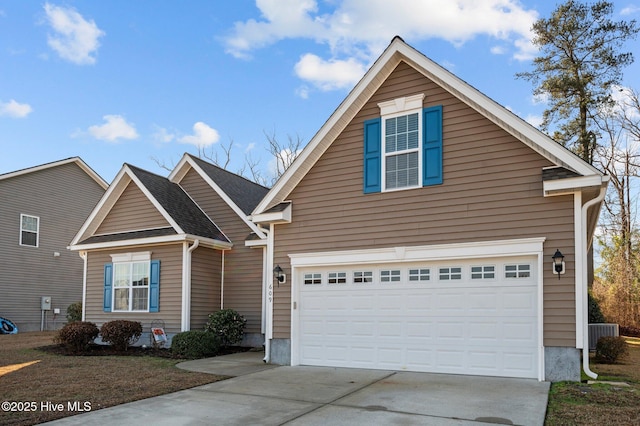 view of front property with a garage