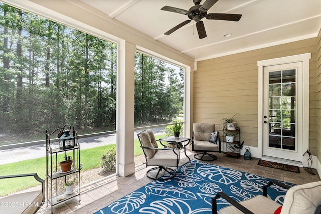 3604 Haughton Ln, Castle Hayne, NC 28429 - sunroom featuring ceiling fan