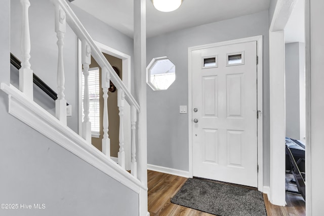 foyer featuring wood-type flooring