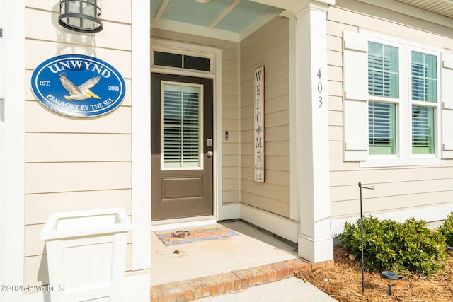 view of doorway to property