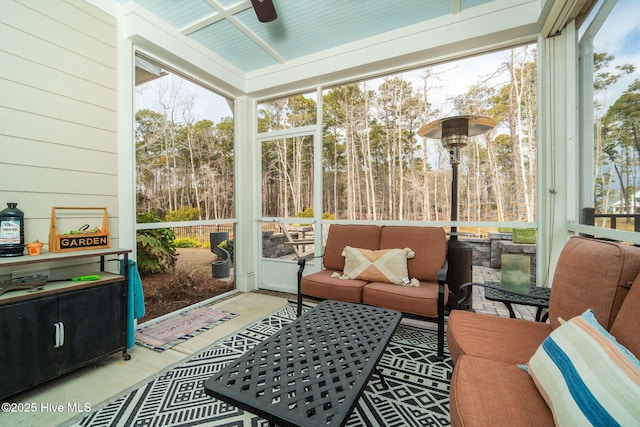 sunroom with plenty of natural light