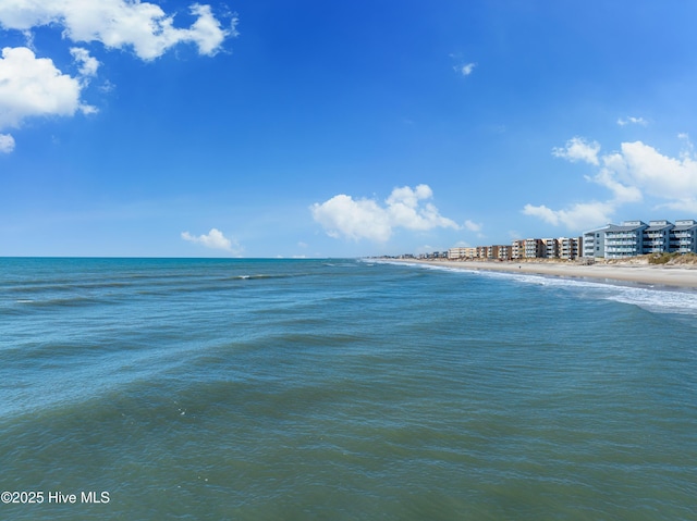 property view of water featuring a view of the beach