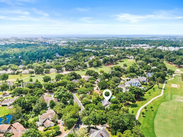 1824 Starfix Ter, Wilmington, NC 28405 - aerial perspective of suburban area with a tree filled landscape and a golf club