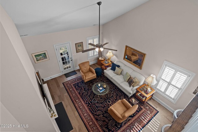 living room featuring hardwood / wood-style floors and plenty of natural light