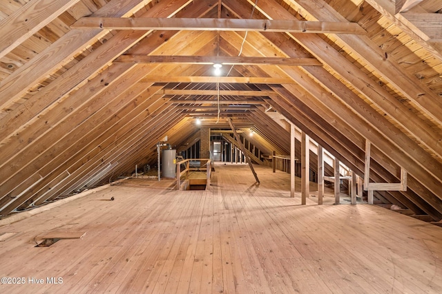 attic with water heater