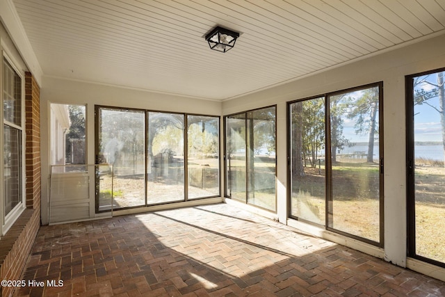 view of unfurnished sunroom