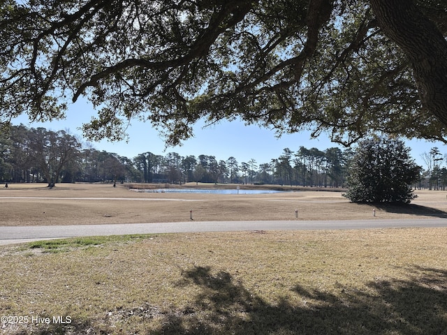 view of yard featuring a water view