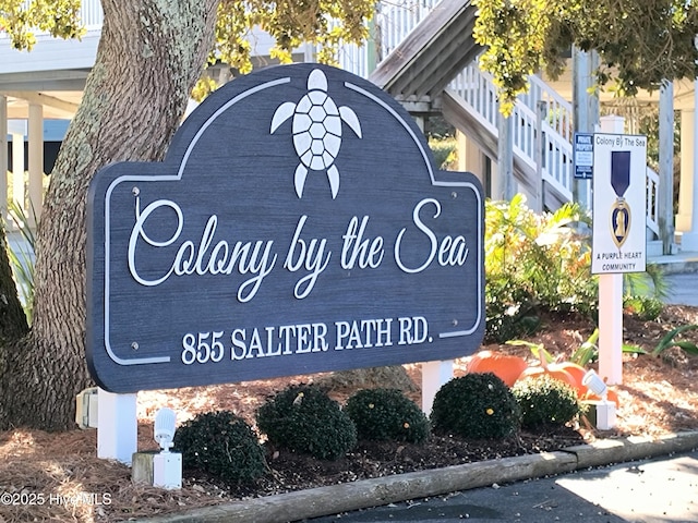 view of community sign