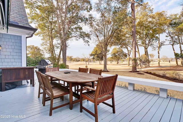 deck featuring grilling area