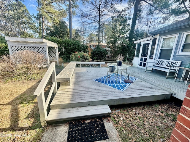 view of wooden deck