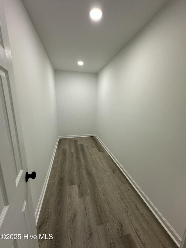 empty room featuring dark hardwood / wood-style floors