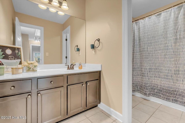 bathroom featuring vanity and tile patterned floors