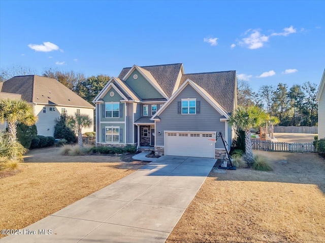 craftsman-style house featuring a garage