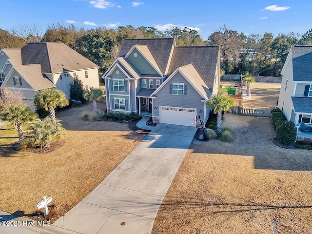 view of front facade with a garage