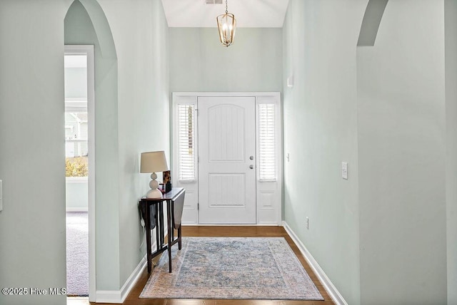 entrance foyer with hardwood / wood-style floors