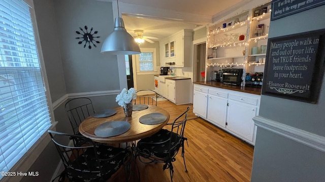 dining room featuring light hardwood / wood-style floors