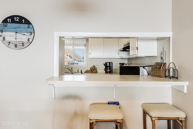 kitchen featuring a kitchen breakfast bar and sink