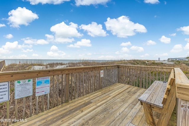 deck with a water view