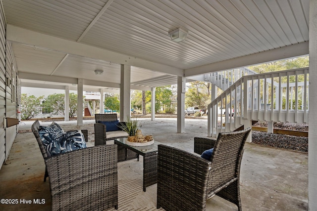 view of patio featuring an outdoor living space