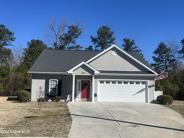 view of front facade with a garage