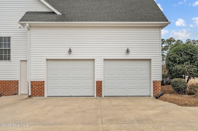 view of garage