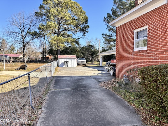 view of street with driveway