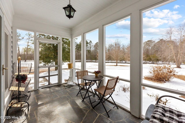 view of sunroom