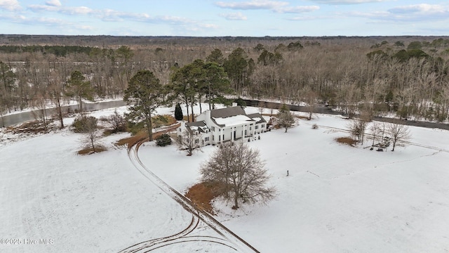 view of snowy aerial view