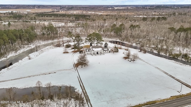 view of snowy aerial view