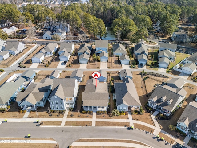 drone / aerial view featuring a residential view