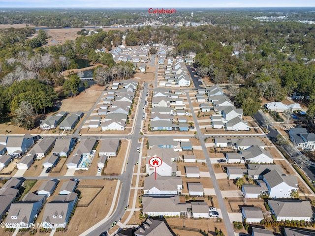 aerial view featuring a residential view