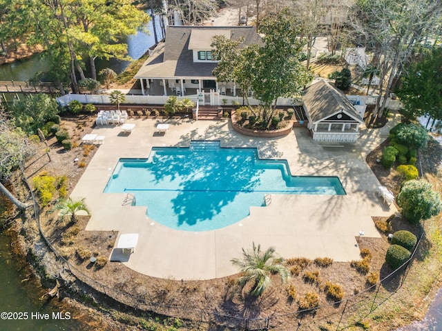 view of pool featuring a patio