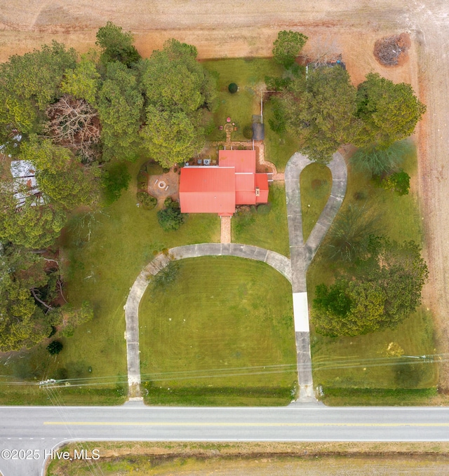 bird's eye view featuring a rural view