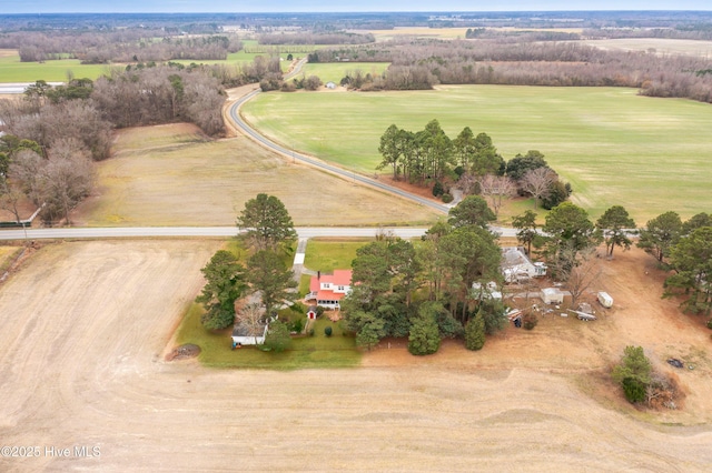 bird's eye view featuring a rural view