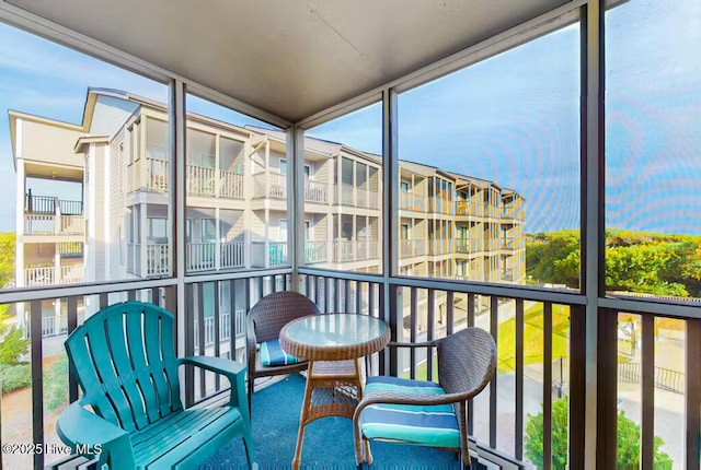 view of unfurnished sunroom