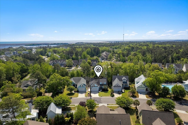 aerial view with a residential view