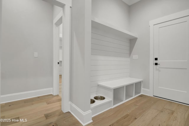 mudroom with light wood-type flooring