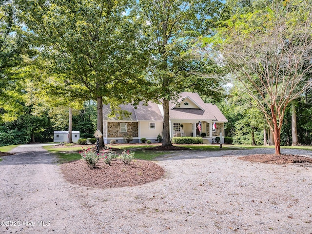 view of front of home featuring covered porch