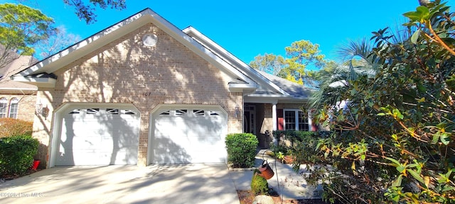 view of front property with a garage