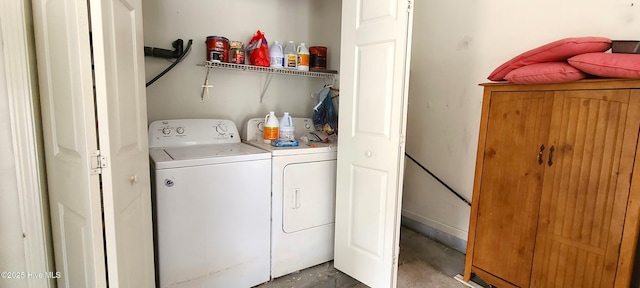 laundry area featuring washer and dryer