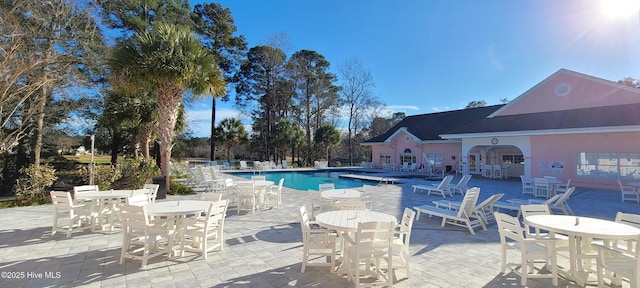 view of pool featuring a patio