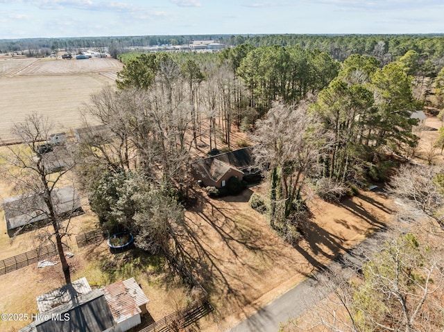 bird's eye view featuring a rural view