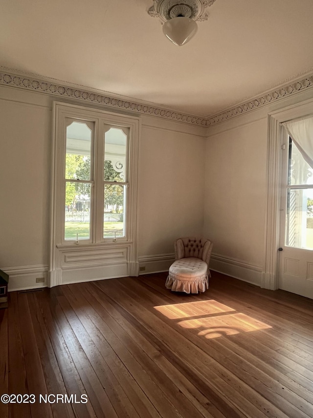 interior space with hardwood / wood-style flooring