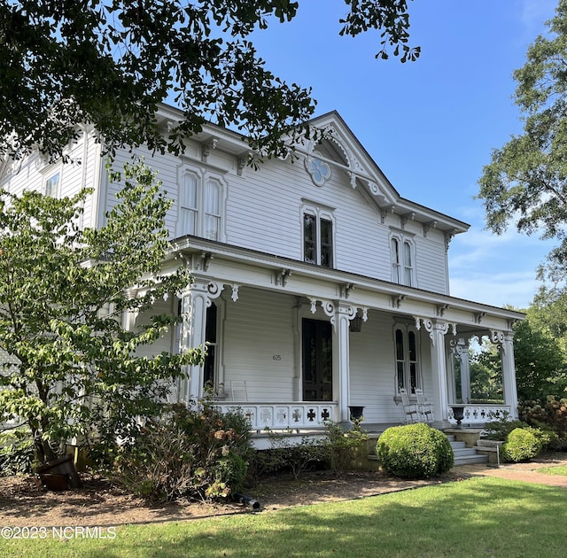 italianate home with a porch